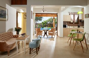 Apartment, 3 Bedrooms, Private Pool, Ground Floor | Living area | Flat-screen TV - Feronia Villas (Hersonissos)