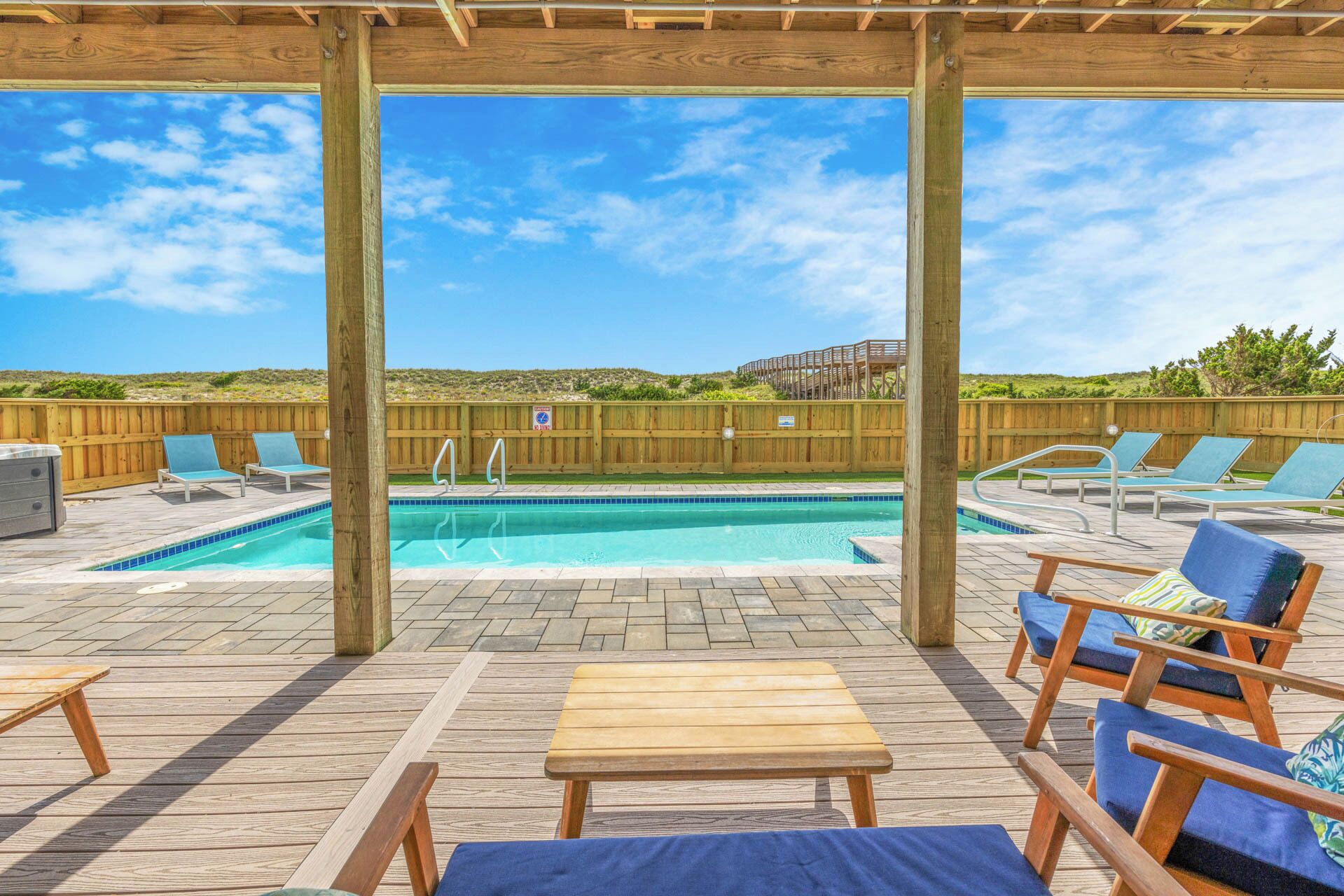Piscine extérieure, piscine chauffée