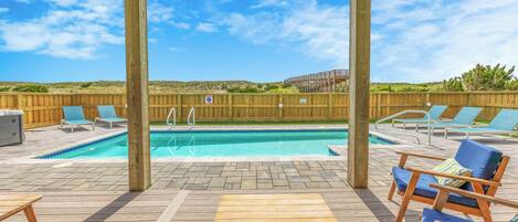 Outdoor pool, a heated pool