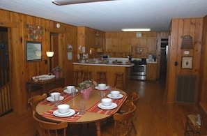 Dining room into the kitchen