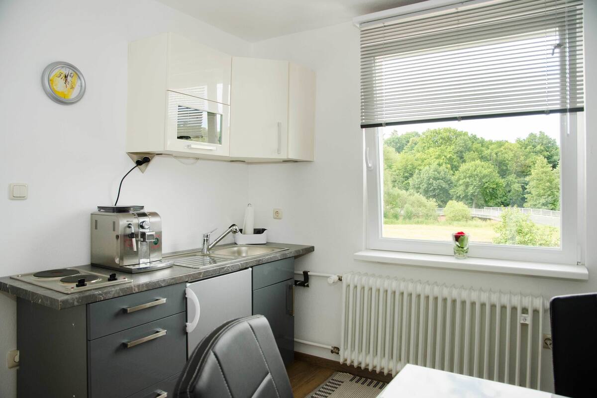 condo, 1 bedroom, non smoking, river view | private kitchen | oven, electric kettle, cleaning supplies