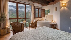 1 bedroom, iron/ironing board, travel crib, WiFi (free) - Romantic place with Jacuzzi, fantastics mountain Views And Fireplace (Asturias)