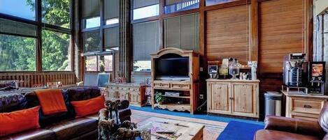 Téléviseur connecté, foyer, livres, sélection de films