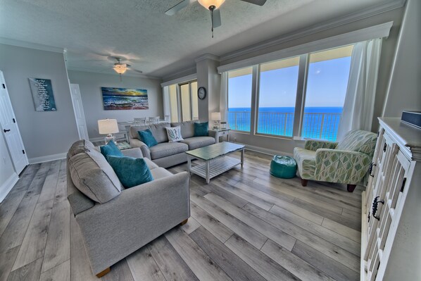 Living area - Gulf Crest #2305 - 2 Br Condo (Panama City Beach)
