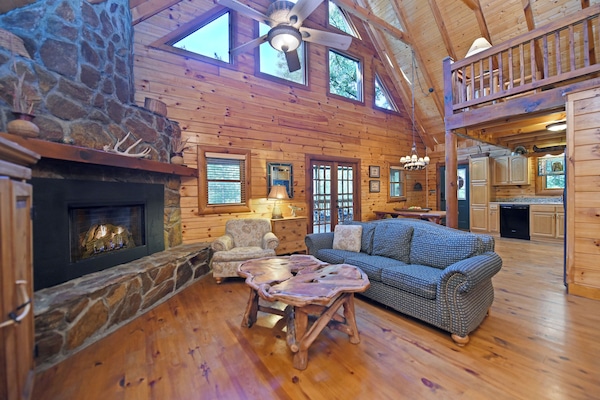 Living room with gas fireplace
