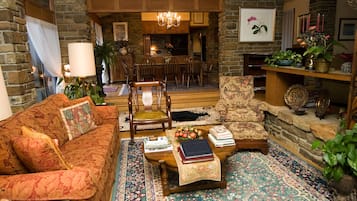 Smart TV, chimenea, reproductor de DVD y libros