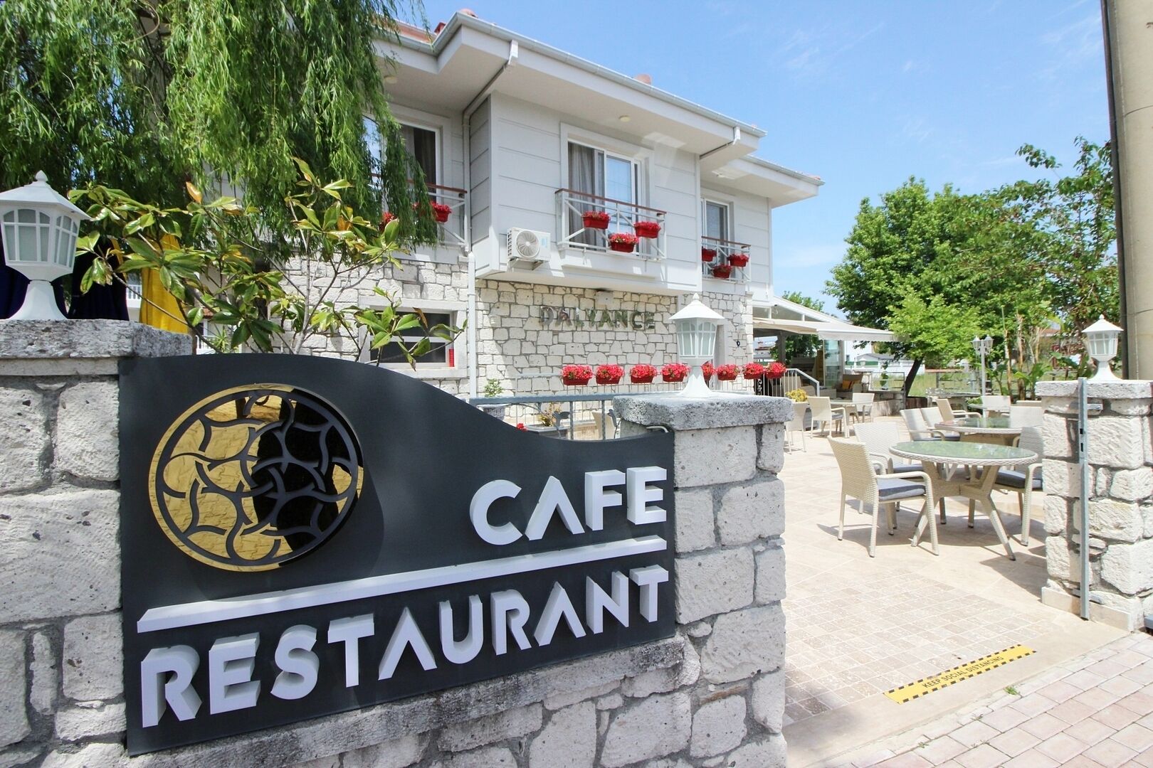 Outdoor banquet area