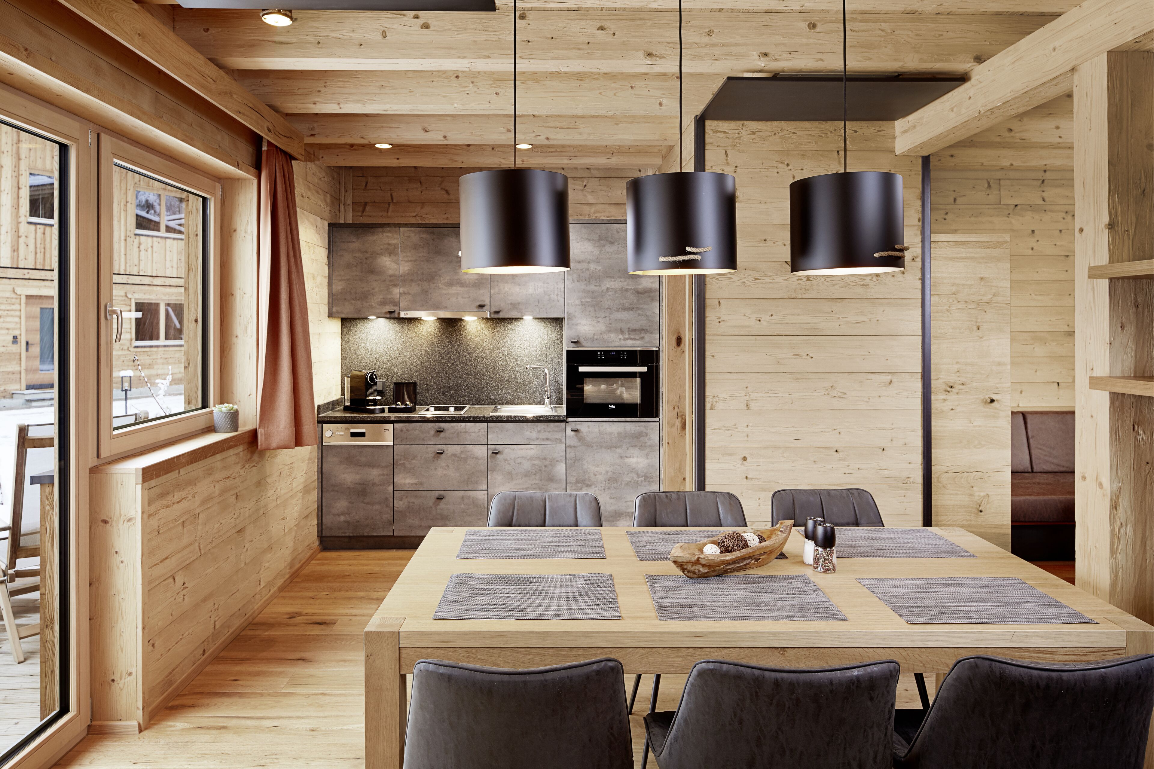 Comfort-Chalet, 2 Schlafzimmer, Bergblick | Eigene Küche | Großer Kühlschrank, Mikrowelle, Herdplatte, Geschirrspüler