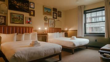 Deluxe Room, 2 Queen Beds, Shared Bathroom (Double Queen-Shared Bath) | Down comforters, desk, blackout drapes, iron/ironing board