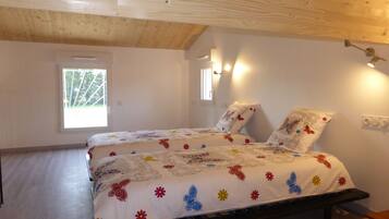 2 bedrooms, internet, bed sheets