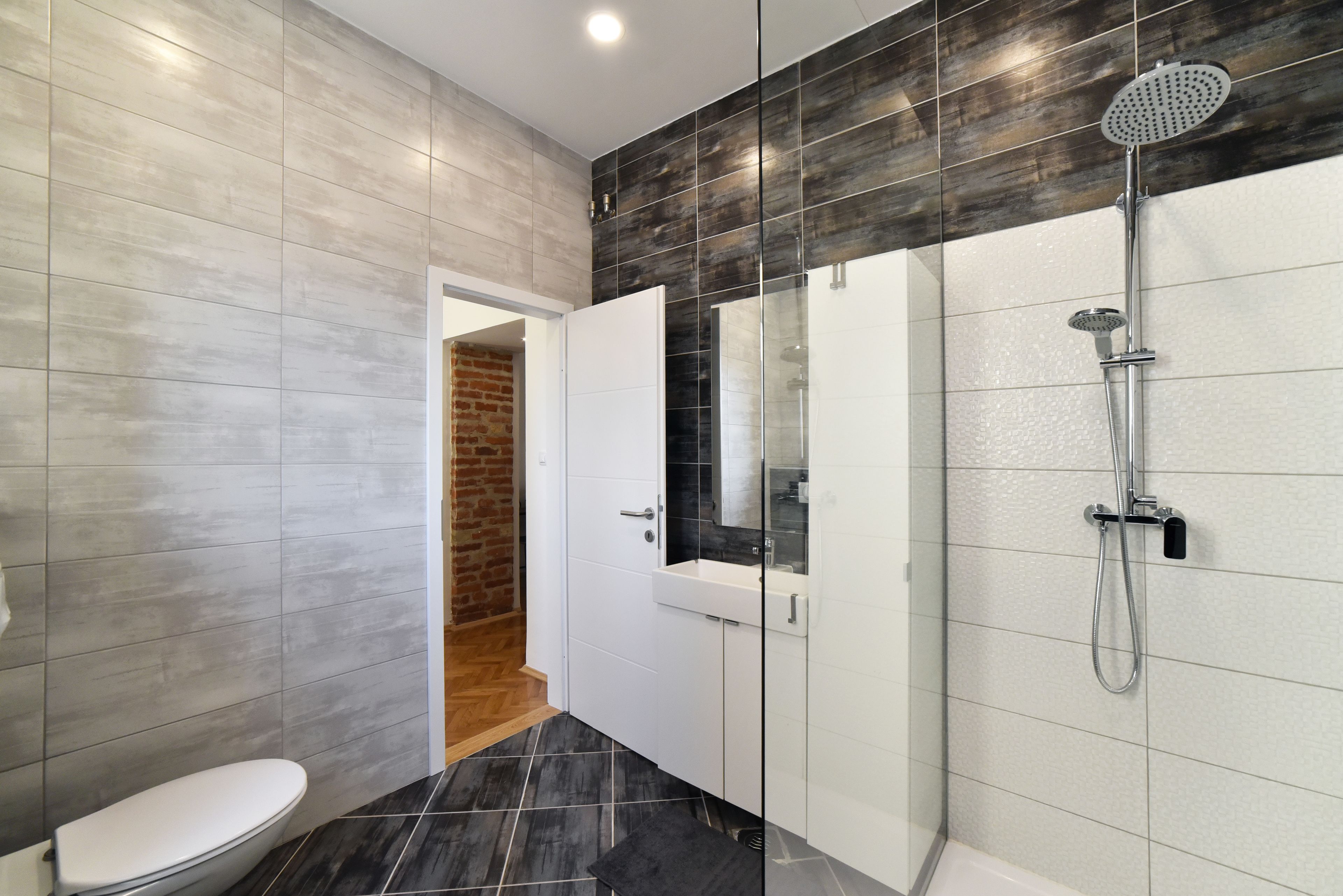 Apartment | Bathroom | Shower, hair dryer, towels