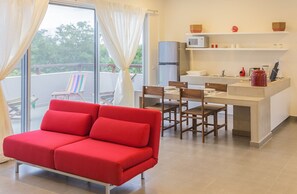 Design Apartment, Terrace, Garden View | Living area - Condominio Casa Rosi (Tulum)