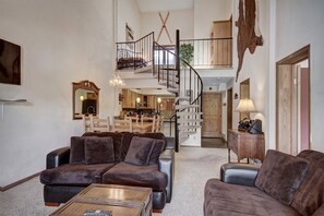 Condo | Living room | LCD TV, fireplace - 3bd_atrium_302 (Breckenridge)