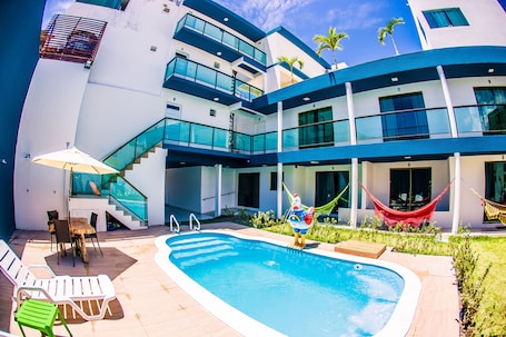 Outdoor pool, open 8:00 AM to 6:00 PM, sun loungers