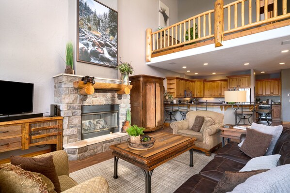 TV, fireplace, video games, DVD player