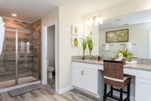 House, 5 Bedrooms, Private Pool | Bathroom | Separate bathtub and shower, free toiletries, hair dryer, towels - 5BR Pool Home in Storey Lake by SHV-4817 (Kissimmee)