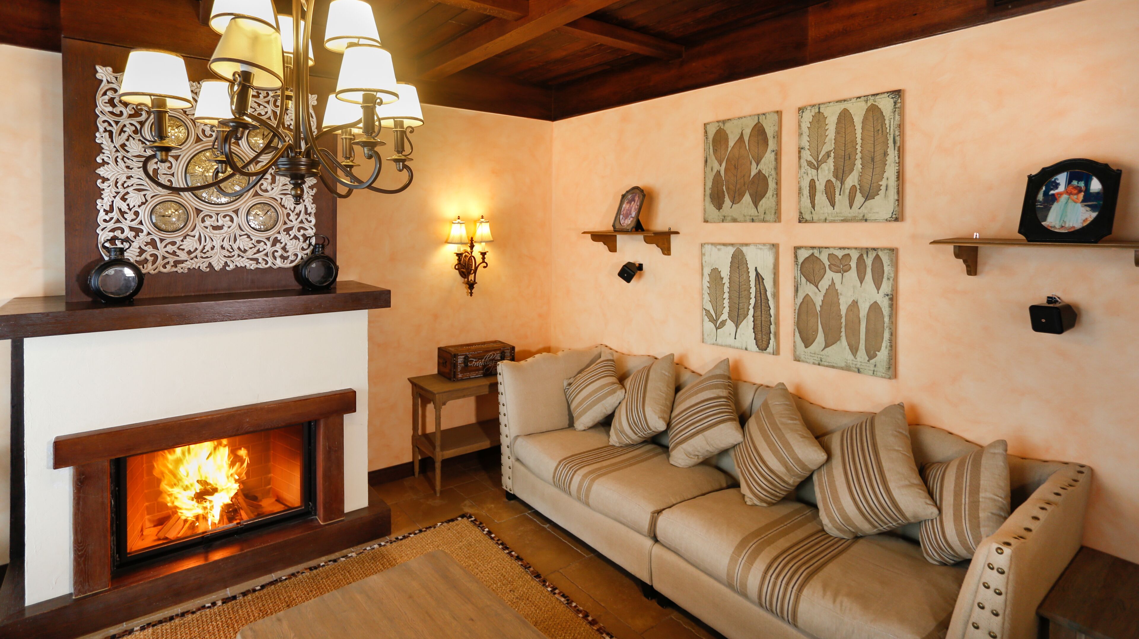 TV, fireplace, DVD player, stereo