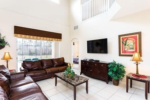 House, Private Pool (7 Bedrooms) | Living room | LED TV, DVD player - 7BR Pool Home Emerald Island by SHV-8567 (Kissimmee)