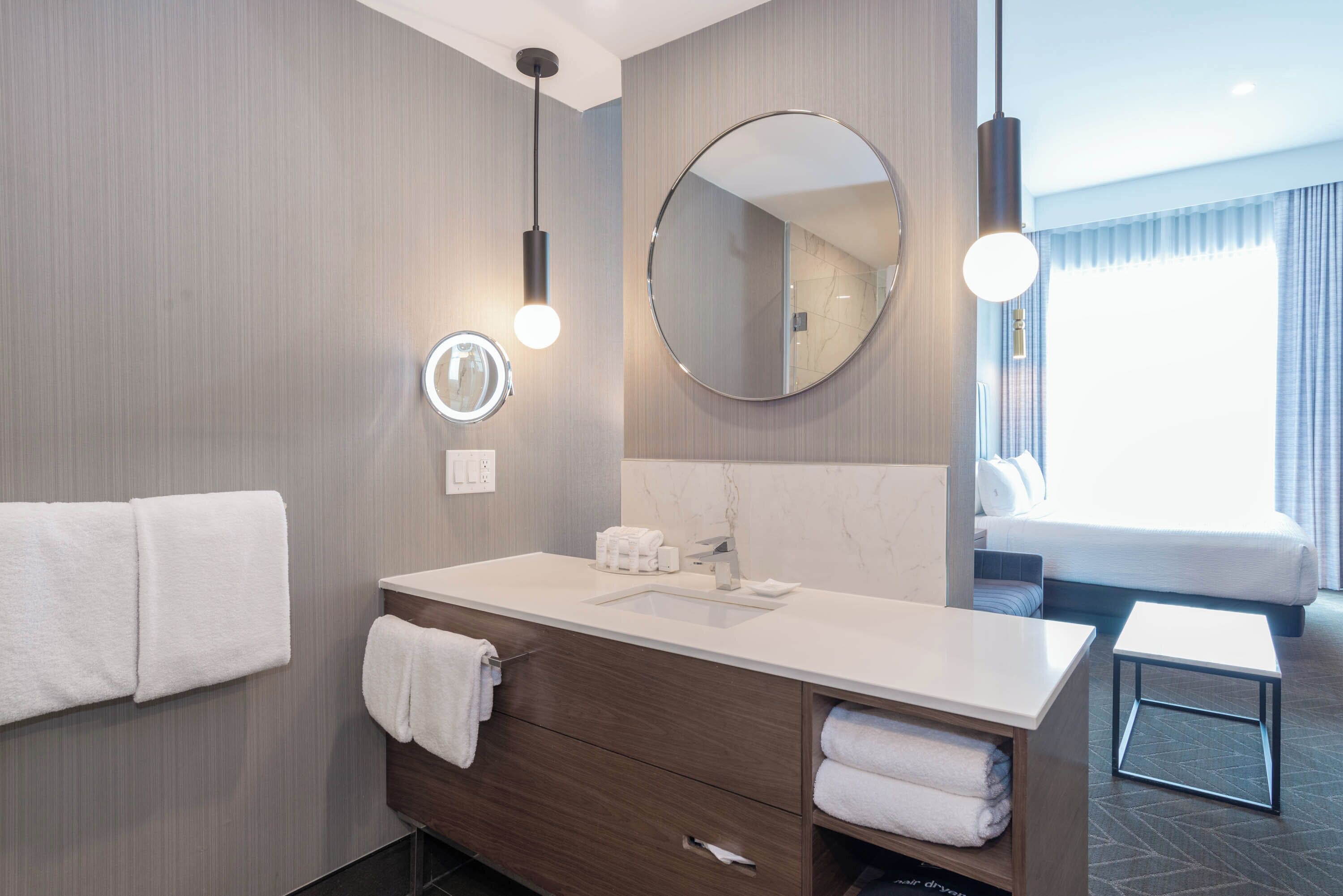 standard room, 1 king bed with sofa bed (euro style shower) | bathroom | free toiletries, hair dryer, towels, soap