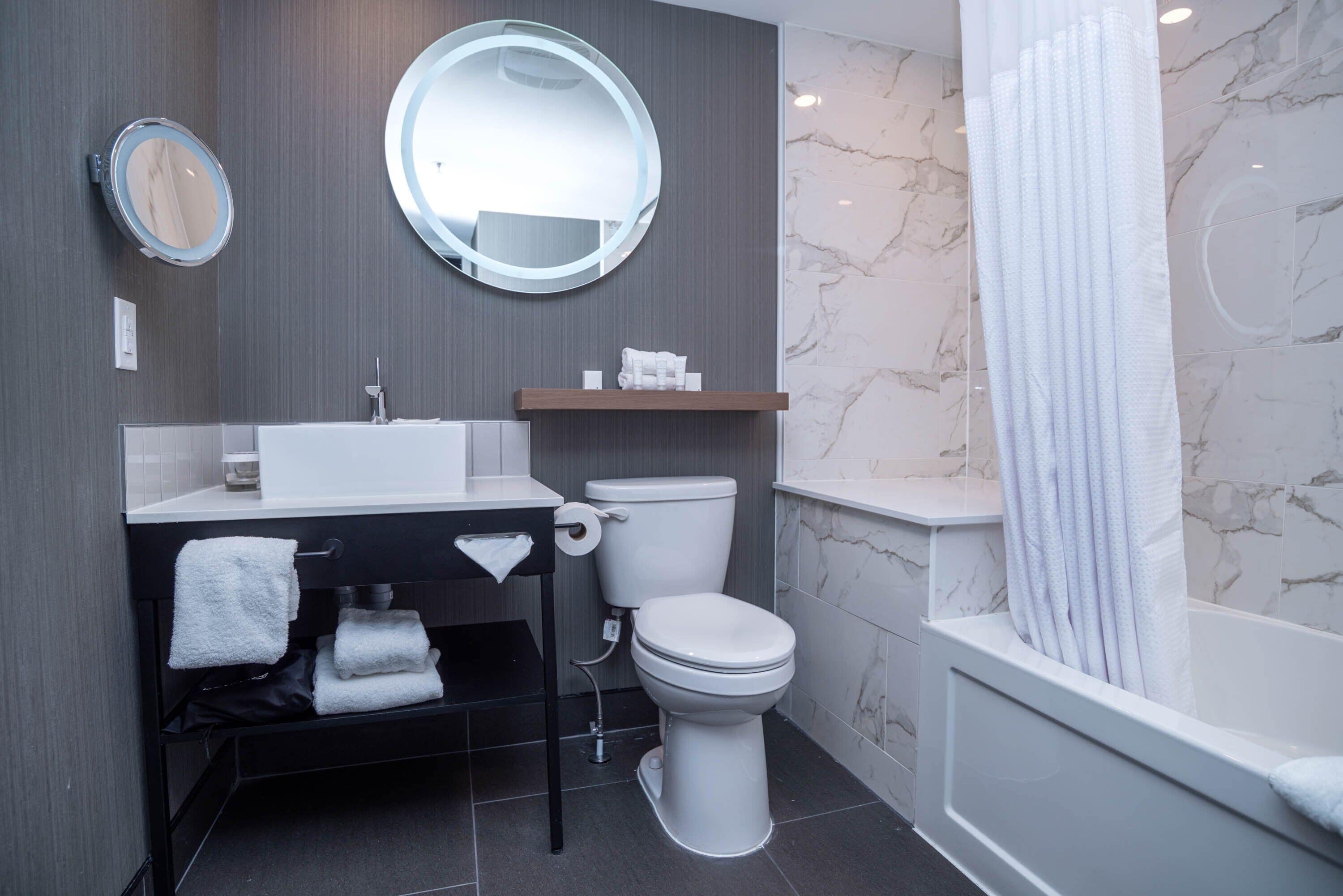 free toiletries, hair dryer, bathrobes, towels