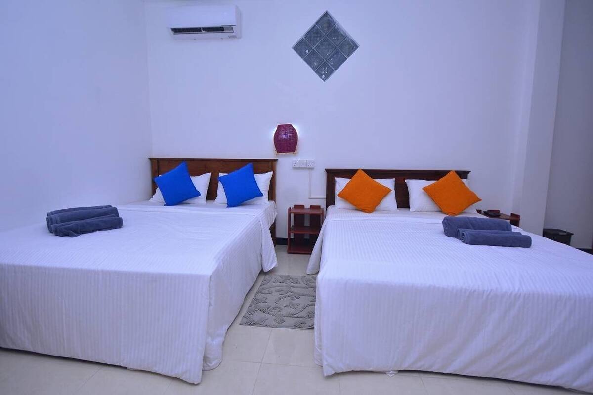 Premium bedding, desk, blackout drapes, iron/ironing board