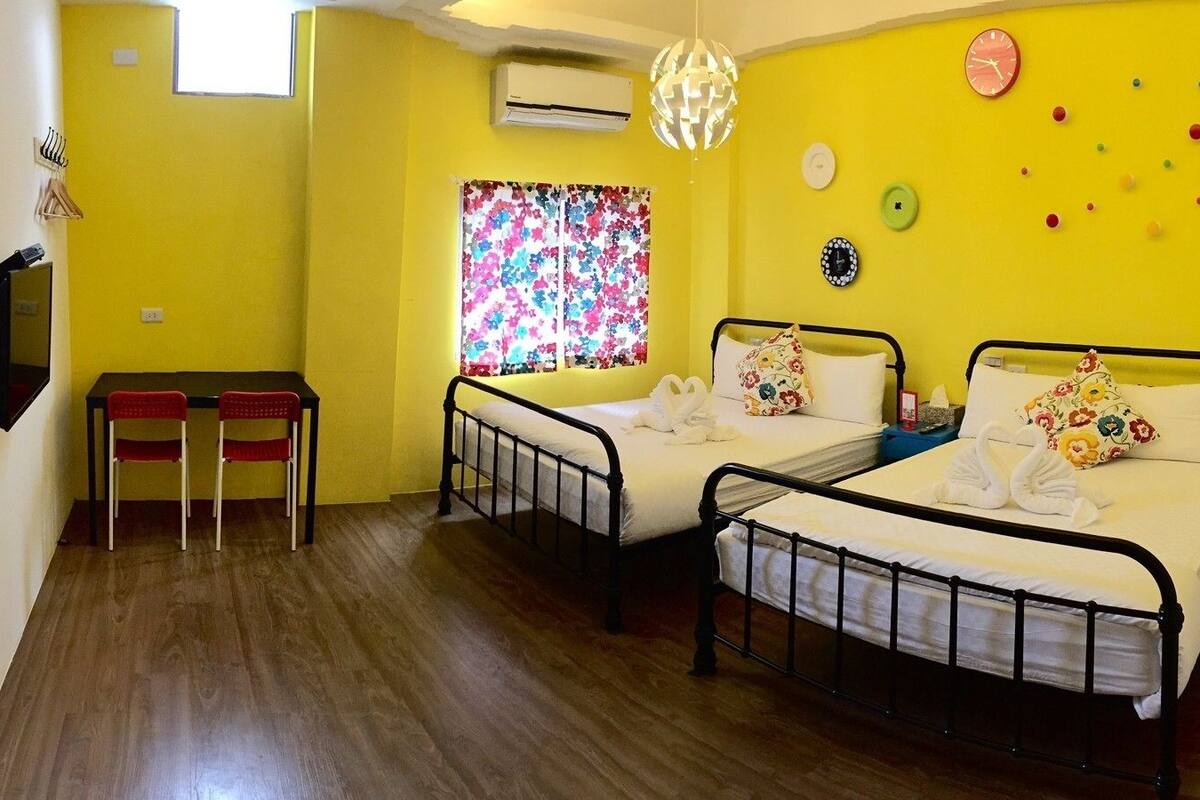 Desk, blackout curtains, rollaway beds, free WiFi