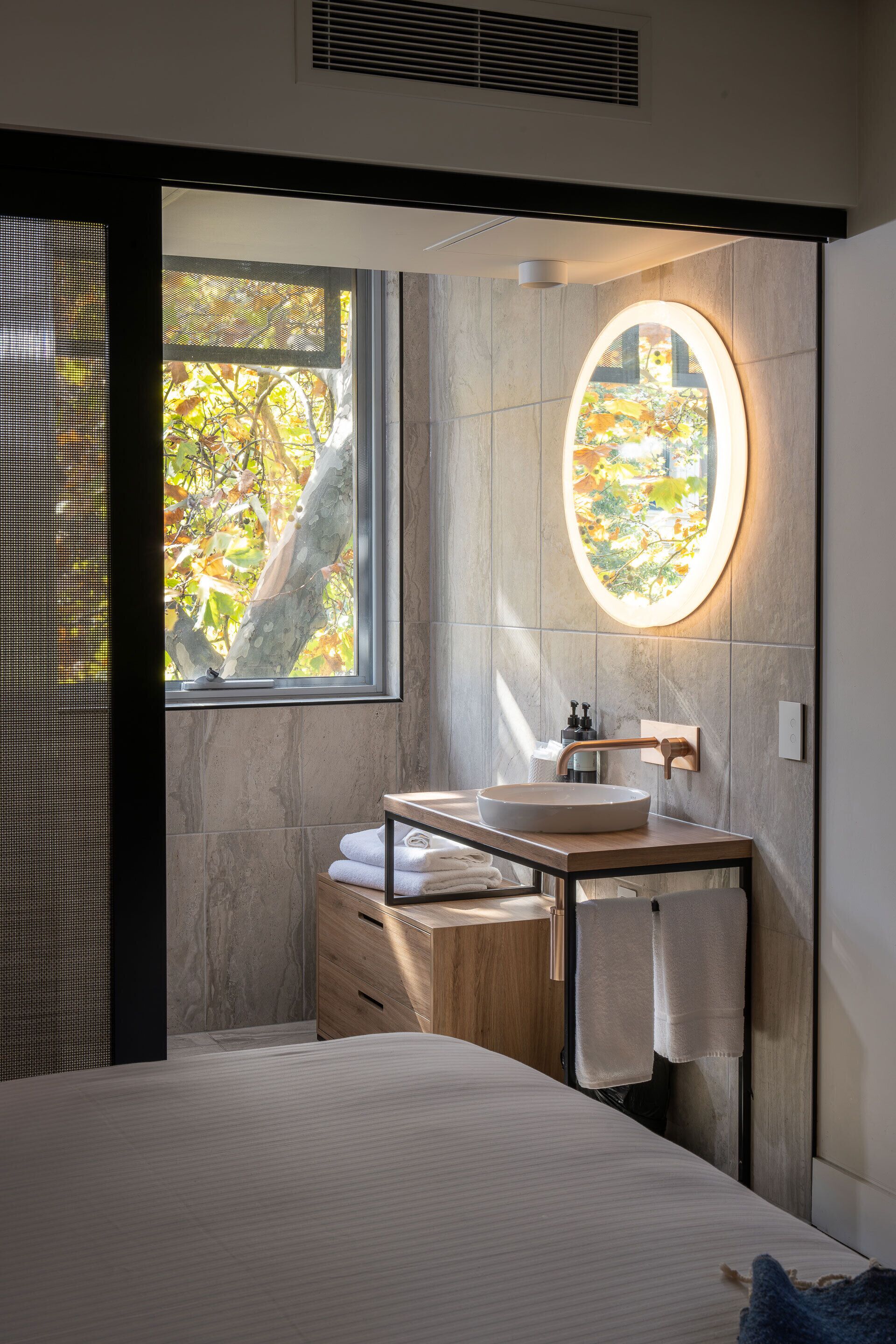 Shower, hair dryer, bathrobes, towels