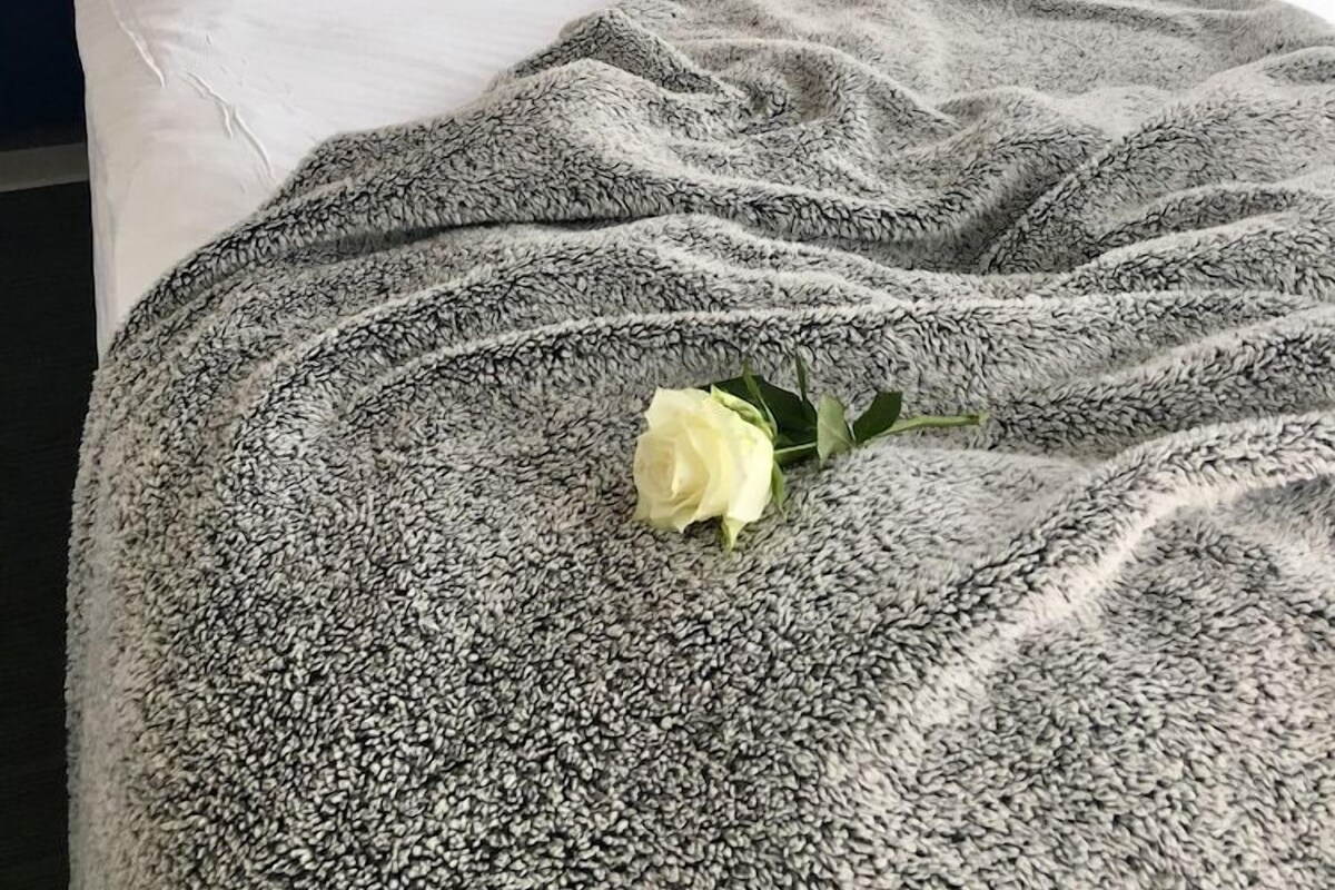 Egyptian cotton sheets, premium bedding, down duvets, laptop workspace