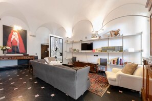 House, 4 Bedrooms (Casa Vacanze) | Living area | TV - JOIVY Astonishing Sea View Apartment in Verezzi (Borgio Verezzi)