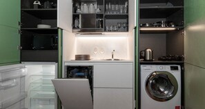 Appartamento, 1 camera da letto | Cucina privata | Frigorifero con congelatore, microonde, forno, piano cottura