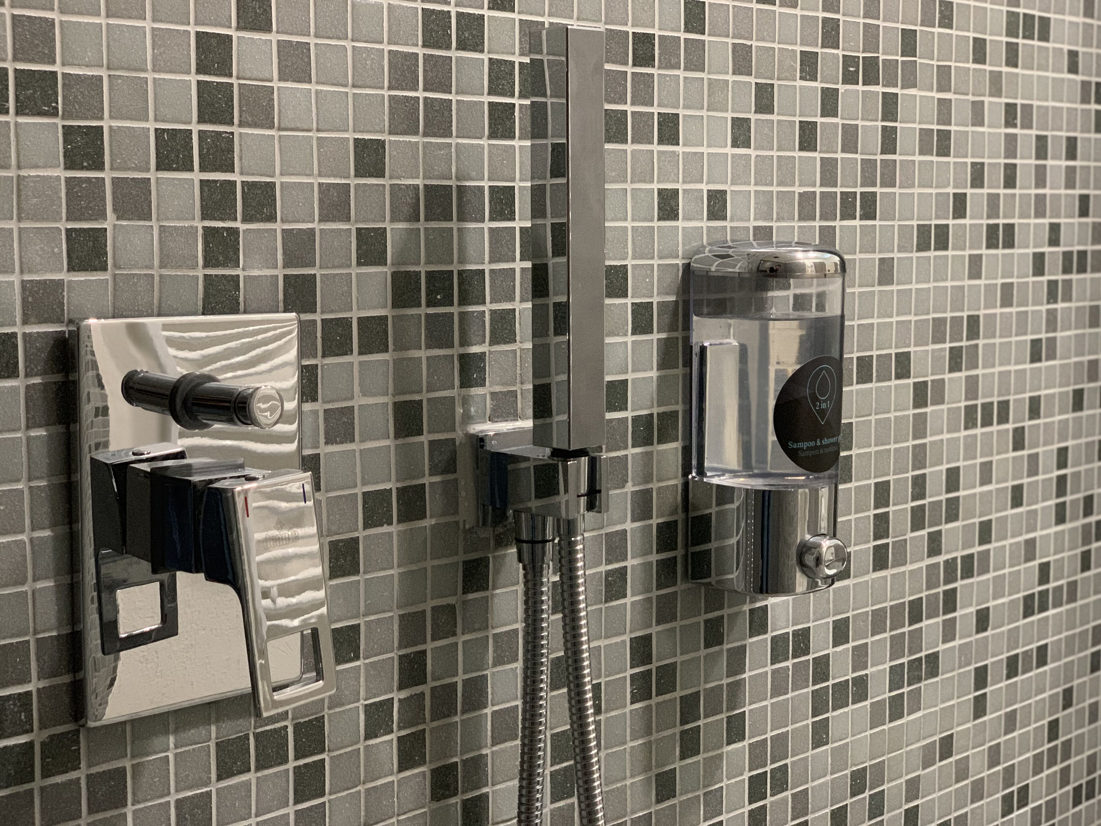 standard double room | bathroom | hair dryer, towels