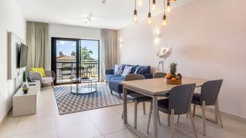 Apartment, 1 Bedroom, Non Smoking | Living area | Flat-screen TV, heated floors