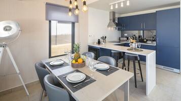 Apartment, 2 Bedrooms, Non Smoking, Garden View | Private kitchen | Full-sized fridge, oven, stovetop, dishwasher