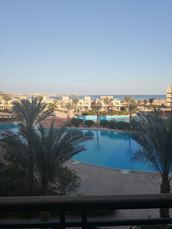 Apartment, 1 Bedroom, Balcony, Sea View | Balcony view - Sea view apartment with private beach (Hurghada)