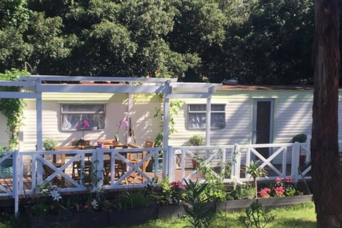 Stacaravan, 2 slaapkamers (Hexa Grand Confort) | Terras