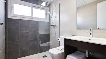 Dusche, Regendusche, Haartrockner, Handtücher