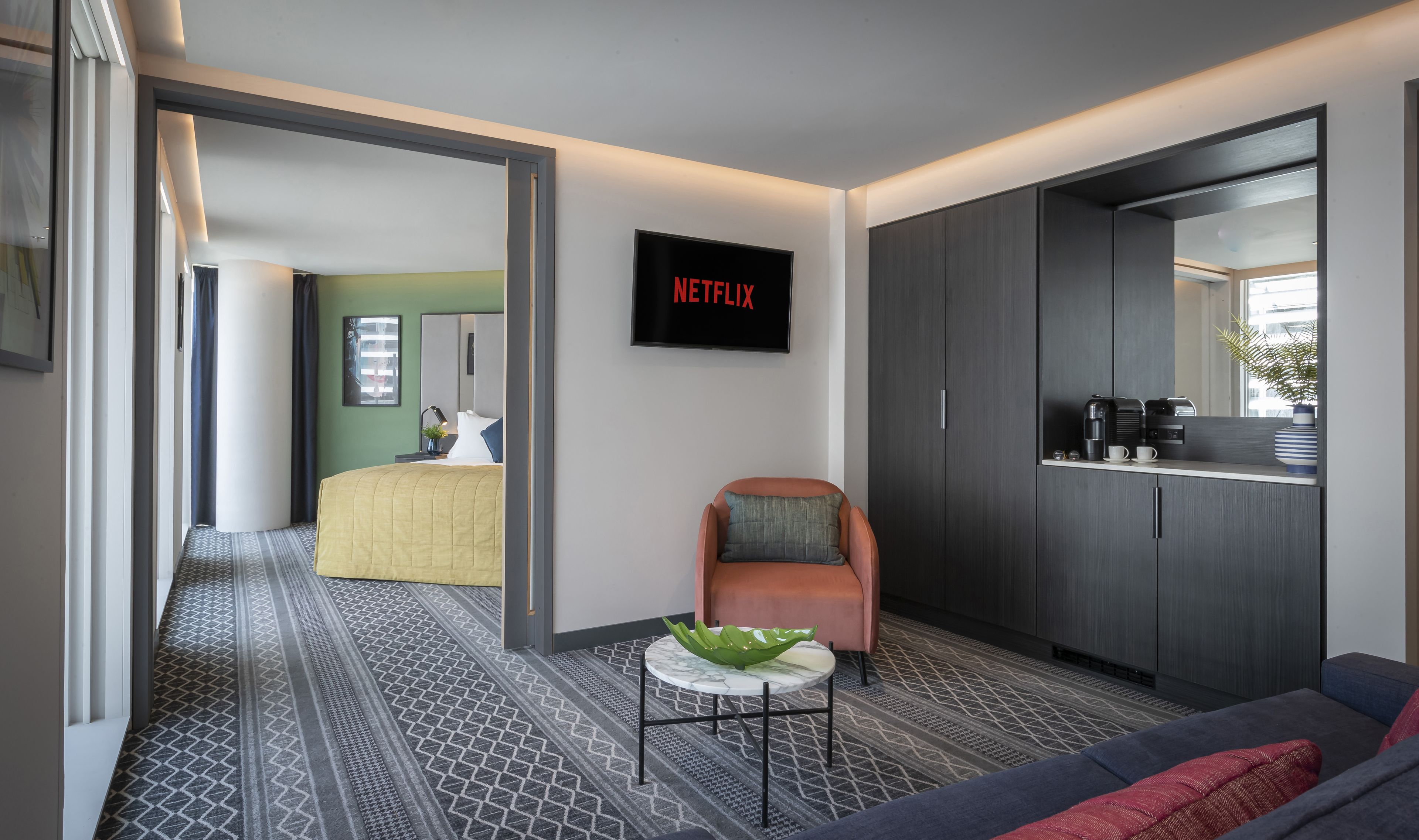 In-room safe, desk, laptop workspace, blackout curtains