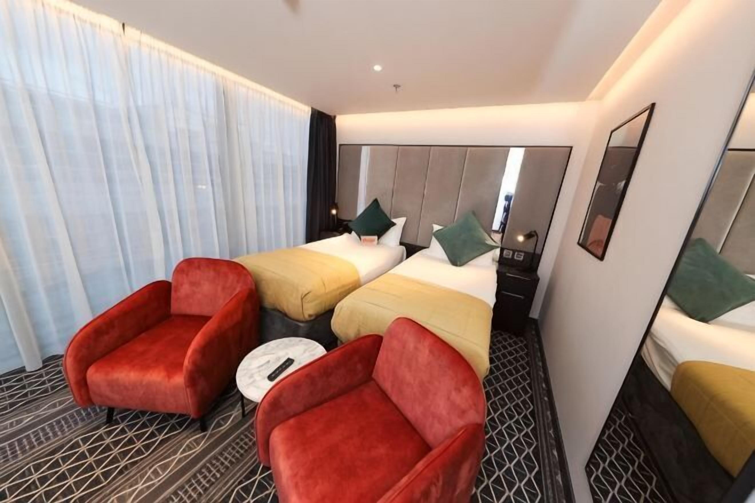 In-room safe, desk, laptop workspace, blackout curtains