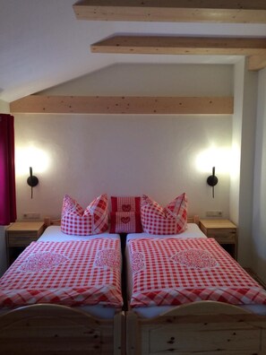 Desk, free WiFi, bed sheets