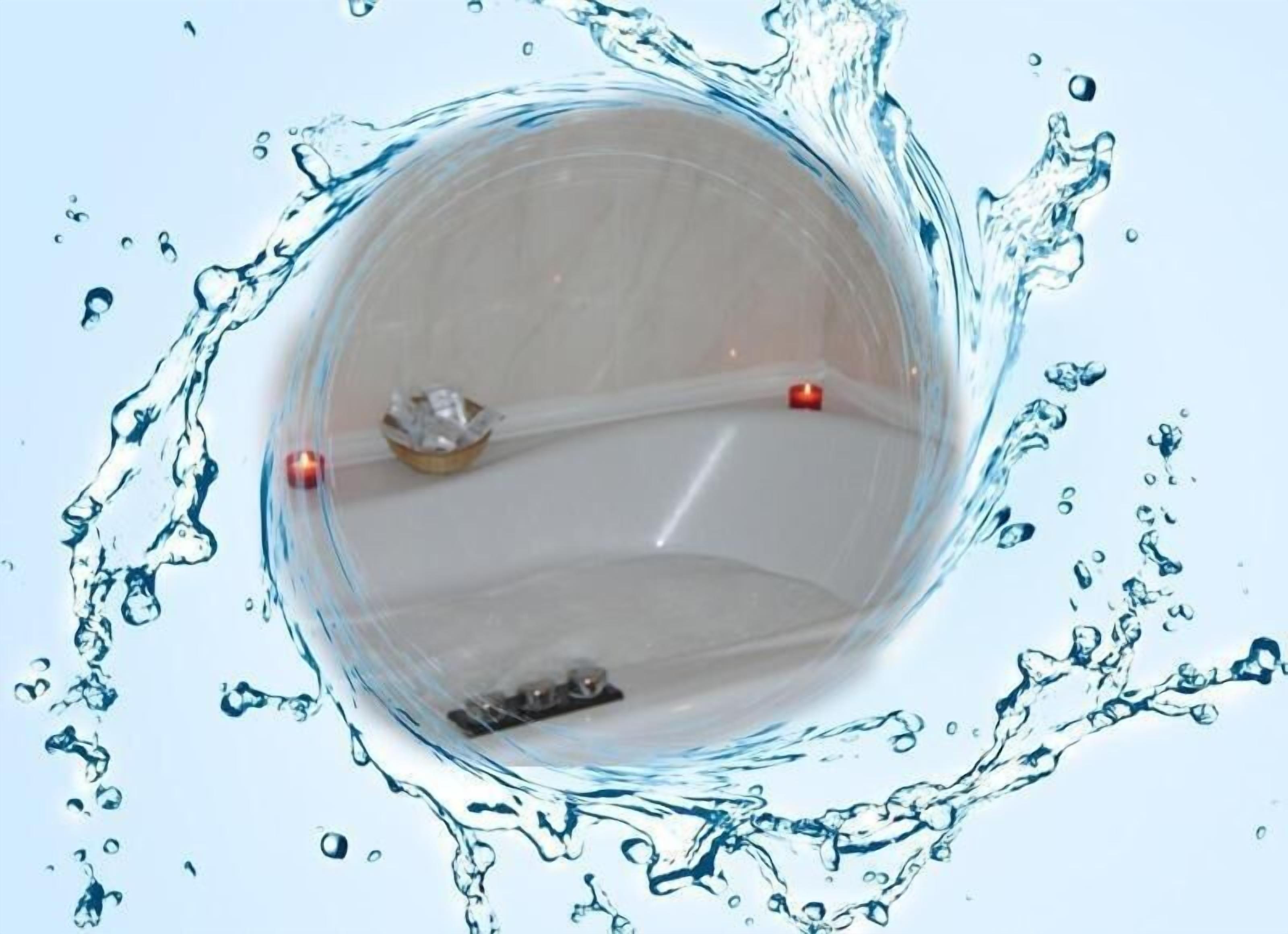 combined shower/bathtub, jetted bath, rainfall showerhead