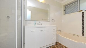 Combined shower/bathtub