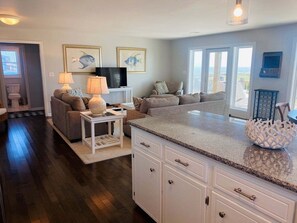 TV - Experience oceanfront living at Dune Deck North, a cozy 4-bedroom duplex in Holden Beach. (Holden Beach)