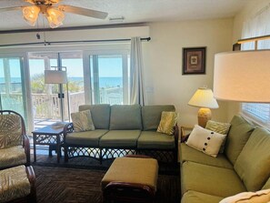 TV - Experience oceanfront bliss at Serenity Now in Holden Beach, NC – perfect for 6! (Holden Beach)