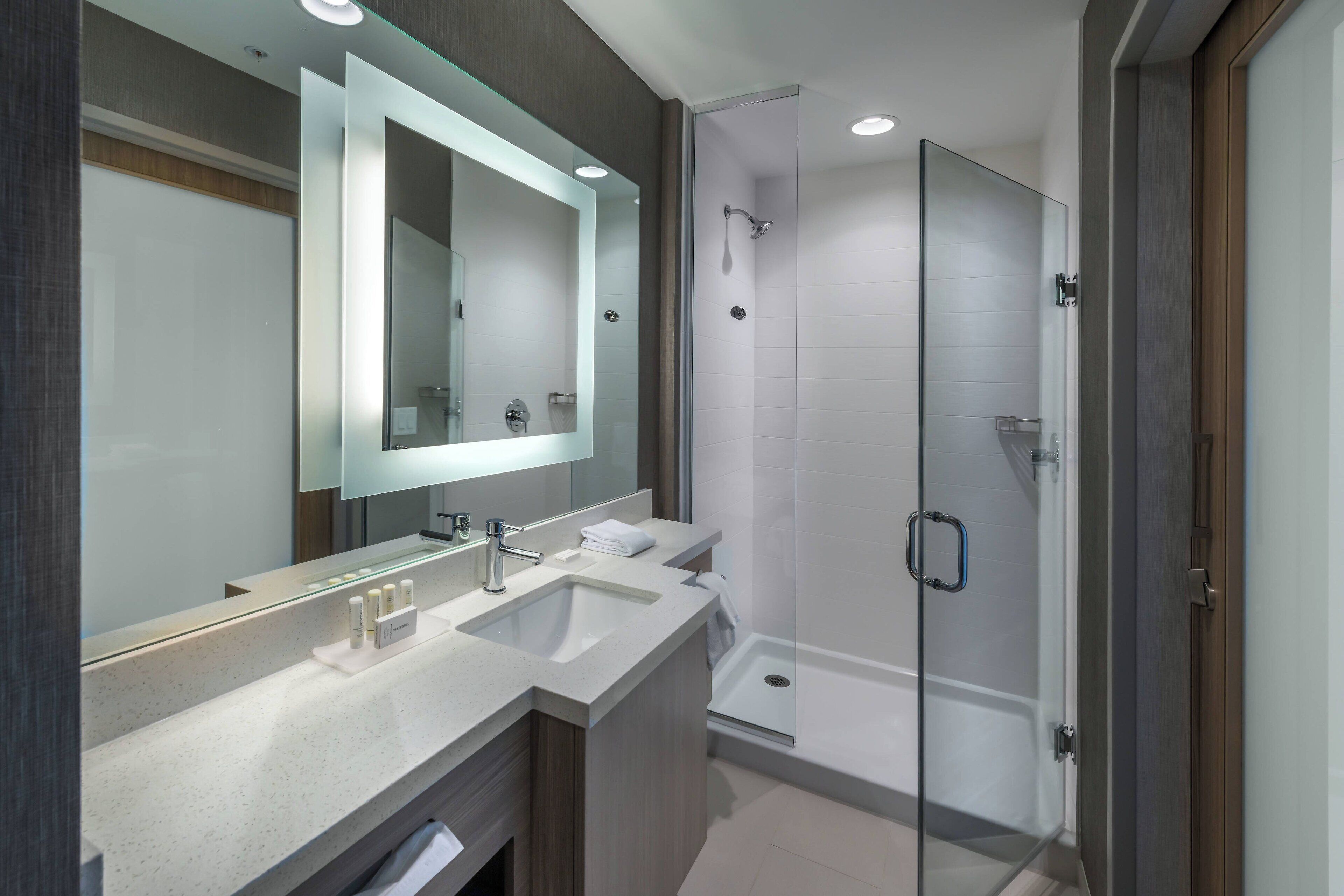 suite, 1 king bed with sofa bed, non smoking | bathroom | combined shower/bathtub, free toiletries, hair dryer, towels