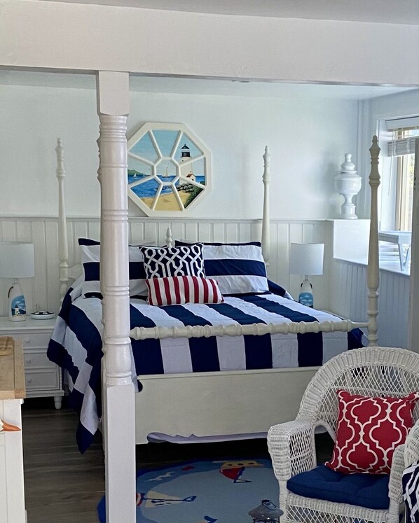 1 bedroom, desk, iron/ironing board, travel crib