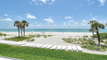 On the beach, beach towels