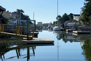 Enjoy serene views of the marina from the comfort of your waterfront retreat.