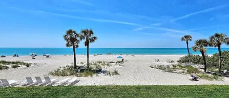 On the beach, beach towels