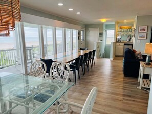 Dining - Oceanfront 5BR beach house with pool in Holden Beach, perfect for 12 guests. (Holden Beach)
