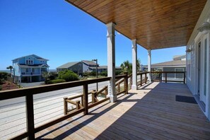 Terrace/patio - Experience Absolute Paradise: a spacious 5-bedroom home steps from Holden Beach. (Holden Beach)